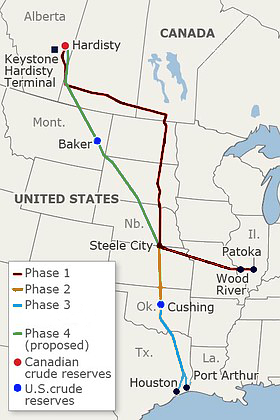 Keystone-pipeline-route
